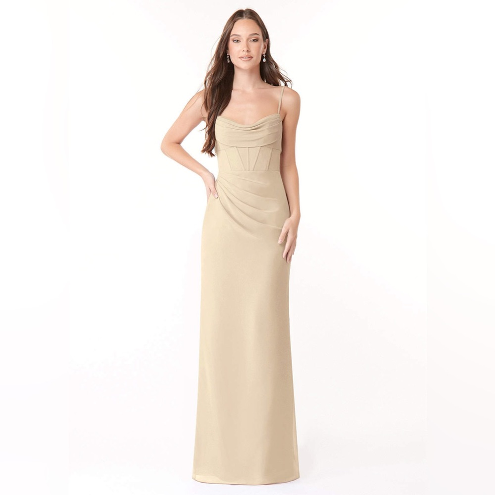Women's Chiffon Bridesmaid Dress Azazie Kendall and Kylie Line EUC